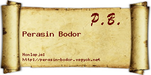 Perasin Bodor névjegykártya